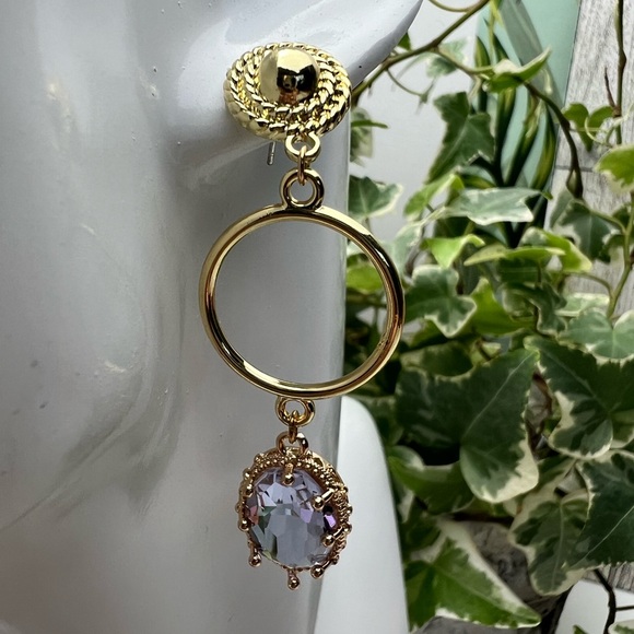 Elegant Gold Dangle Earrings - Wedding Romantic Pendant Earrings - Glam Earrings - Picture 13 of 15